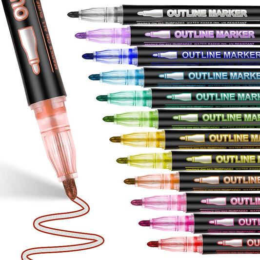 Outline Marker Set | 12 Color Set