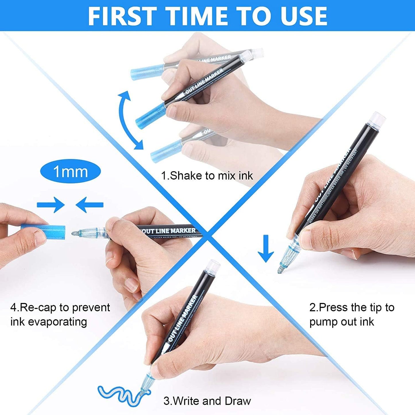 Outline Marker Set | 12 Color Set