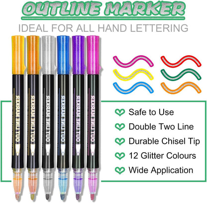 Outline Marker Set | 12 Color Set